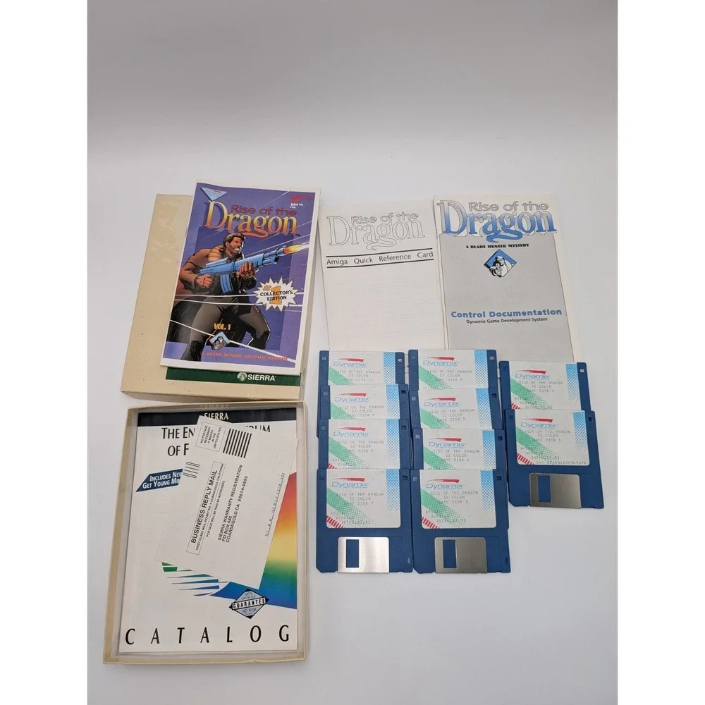 Rise of the Dragon‎ Amiga Version 10 Floppy Sierra Dynamix Adventure Game